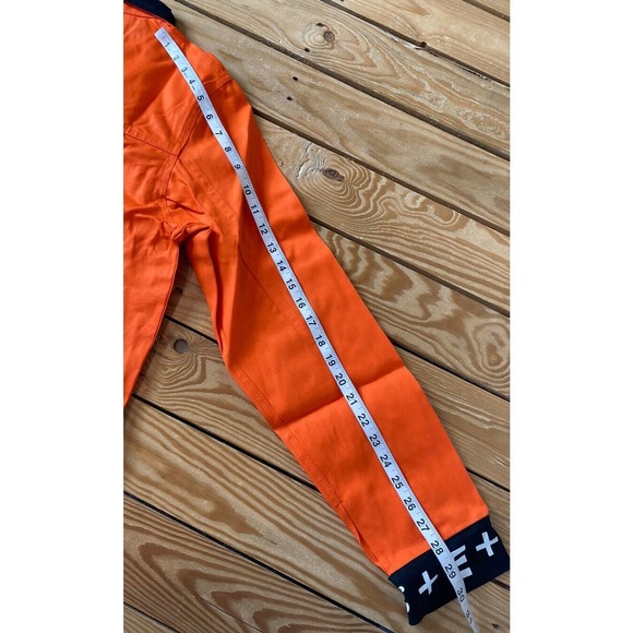 NWT Santo Ermanno Logo Trim Button Up Jacket Size Large Women’s Orange - Picture 7 of 7